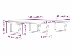 vidaxl Estante de lavabo de pared acero y madera maciza de acacia Marru00f3n Online