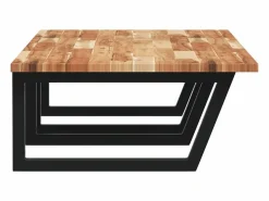 vidaxl Estante de lavabo de pared acero y madera maciza de acacia Marru00f3n Online