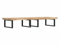 Estante de lavabo de pared acero y madera maciza de acacia^vidaxl Sale