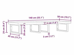 Estante de lavabo de pared acero y madera maciza de acacia^vidaxl Sale