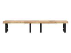 Estante de lavabo de pared acero y madera maciza de acacia^vidaxl Sale
