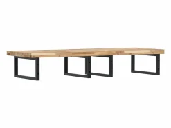 Estante de lavabo de pared acero y madera maciza de acacia^vidaxl Sale