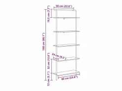 Clicnbuy Librería|Estante de libros Roble Sonoma 60 x 24 x 168 cm