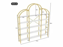 Estante de metal - 170 x 25 x 190 cm - 5 niveles de almacenamiento - MDF + Metal - + Blanco^Merax Sale