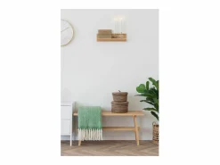 ebuy24 Estante de pared de bambú natural 45 x 10 x 12 cm Transparente Sale