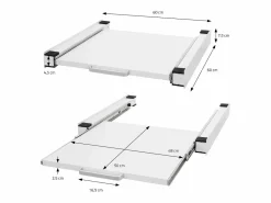 ML-DESIGN Mueble Para Lavadora|Estante extraíble intermedio entre lavadora y secadora 60 x 60 cm con asa