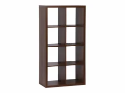 Sweeek Estante librería 4 niveles 8 compartimentos nogal Marru00f3n chocolate Hot