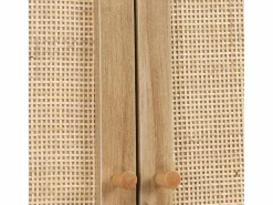 Sweeek Estante mueble de wc decorada en madera y caña natural Color natural claro Outlet
