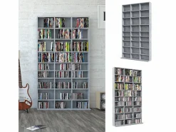 Vicco Estantería|Estante para CDs hormigón 102x16x178 jukebox