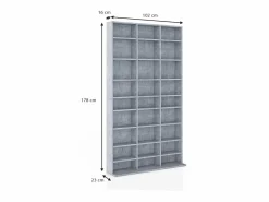 Vicco Estantería|Estante para CDs hormigón 102x16x178 jukebox