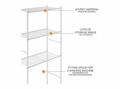 Vicco Mueble Para Lavadora|Estante para lavadora 66x30x162 miso