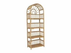 Vente-unique Estantería - 4 estanterías - Material: ratán - Color: natural - IRISOU Color natural claro