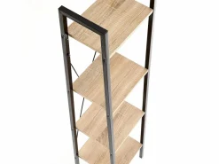 MSO Estantería|Estantería - Escalera de diseño 34 x 148 cm estilo roble y acero negro Loggia