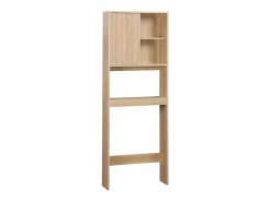 Estantería / mueble wc escandinavo decorado en madera natural^Sweeek