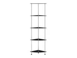 Clicnbuy Estantería 5 niveles cristal templado 30x30x130 cm Negro