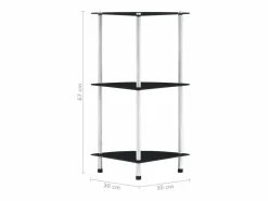 Clicnbuy Estantería|Estantería 3 niveles cristal templado 30x30x67 cm