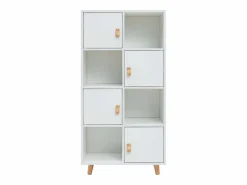 Estantería Anzio Blanca c/ 4 Puertas y 4 Estantes Blanco Discount