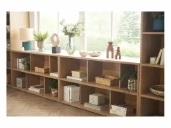 Miliboo Librería|Estantería baja acabado de madera clara de roble 140 cm EPURE