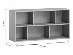 Miliboo Librería|Estantería baja acabado de madera clara de roble 140 cm EPURE
