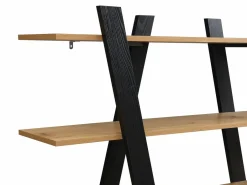 Vente-unique Estantería con 5 baldas - Natural y Negro - TUZLA Negro / Color natural claro Online
