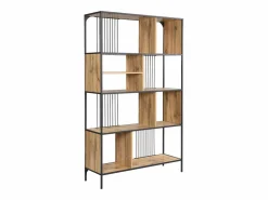 Vente-unique Estantería con 9 compartimentos de MDF y acero - Natural y Negro - LEMAVIA Color natural claro Hot