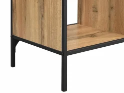 Vente-unique Estantería con 9 compartimentos de MDF y acero - Natural y Negro - LEMAVIA Color natural claro Hot