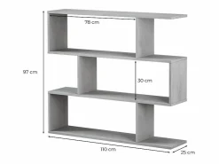 Loungitude Estantería con 3 compartimentos - L110 cm - Athena Blanco Discount