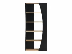 Vente-unique Estantería con 5 estantes - Negro y Natural - JILORA Negro / Color natural claro Online