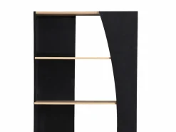 Vente-unique Estantería con 5 estantes - Negro y Natural - JILORA Negro / Color natural claro Online