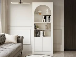 Vente-unique Librería|Estantería con 4 estantes y 2 puertas - - CYMORA