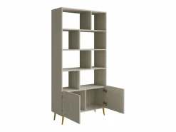Vente-unique Librería|Estantería con 2 puertas y 8 estantes - - NORSIM de Pascal Morabito