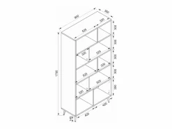 Vente-unique Librería|Estantería con 2 puertas y 8 estantes - - NORSIM de Pascal Morabito