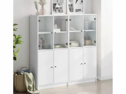 Estantería con puertas madera de ingeniería negro 136x37x142 cm ES127677^ Discount