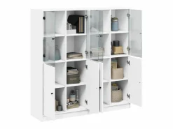 Estantería con puertas madera de ingeniería negro 136x37x142 cm ES127677^ Discount