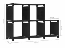 Clicnbuy Estantería de 5 cubos de tela negra 103x30x72,5 cm Negro New