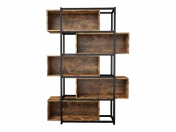Merax Estantería de 5 niveles con estantes - 121 x 35 x 176 cm - Madera MDF y tubo de acero - Marrón Color natural claro Sale