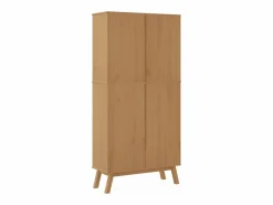 Clicnbuy Librería|Estantería de 4 niveles OLDEN madera maciza de pino marrón
