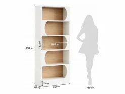 Tribesigns Estantería de 5 niveles , estantes de almacenamiento de 180 cm, estantería grande de cubo abierto, estantes de exhibición de madera para dormitorio, sala de estar, oficina, y nogal Blanco Sale