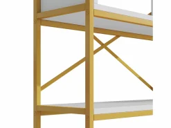 Hauss Spole Estantería de 160 x 29,5 x 180 cm - Metal y MDF - Dorado y Blanco Hot