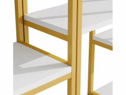 Hauss Spole Estantería de 160 x 29,5 x 180 cm - Metal y MDF - Dorado y Blanco Hot
