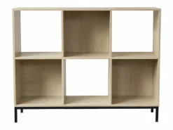 Calicosy Estantería de almacenaje 6 estantes con patas de metal Beige Discount