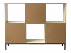 Calicosy Estantería de almacenaje 6 estantes con patas de metal Beige Discount