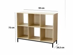 Calicosy Estantería de almacenaje 6 estantes con patas de metal Beige Discount