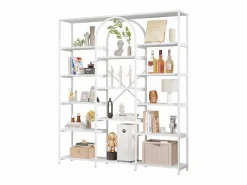 Estantería de almacenaje moderna de estilo minimalista - 160 x 30 x 180 cm - MDF + metal -^Merax Discount