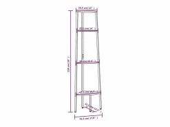 Clicnbuy Estantería|Estantería de esquina de 4 niveles negra 45,5x31,5x150 cm