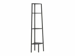 Estantería de esquina de 4 niveles negra 45,5x31,5x150 cm ES866254^ Sale