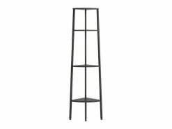 Estantería de esquina de 4 niveles negra 45,5x31,5x150 cm ES866254^ Sale