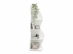 Estantería de esquina moderna de 5 niveles, estantería de esquina pequeña y elegante, unidad organizadora de soporte para plantas con forma única, color^Tribesigns Outlet