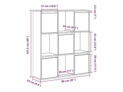 Clicnbuy Librería|Estantería de madera de ingeniería roble 89x24x101,5 cm