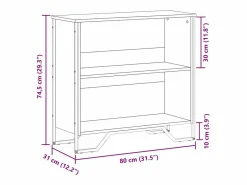 Estantería de madera de ingeniería marrón roble 80x31x74,5 cm^Clicnbuy Outlet